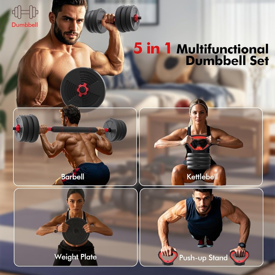 Adjustable Dumbbells Set, 60LB - đánh giá và giá Kettlebell