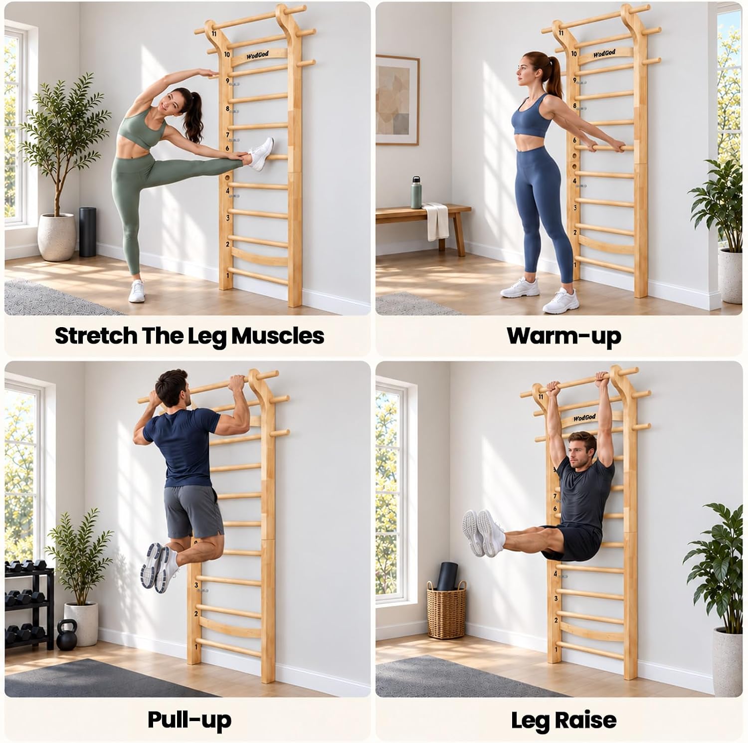 Wood Swedish Ladder Stall Bar  - đánh giá và giá Pull Up Bar