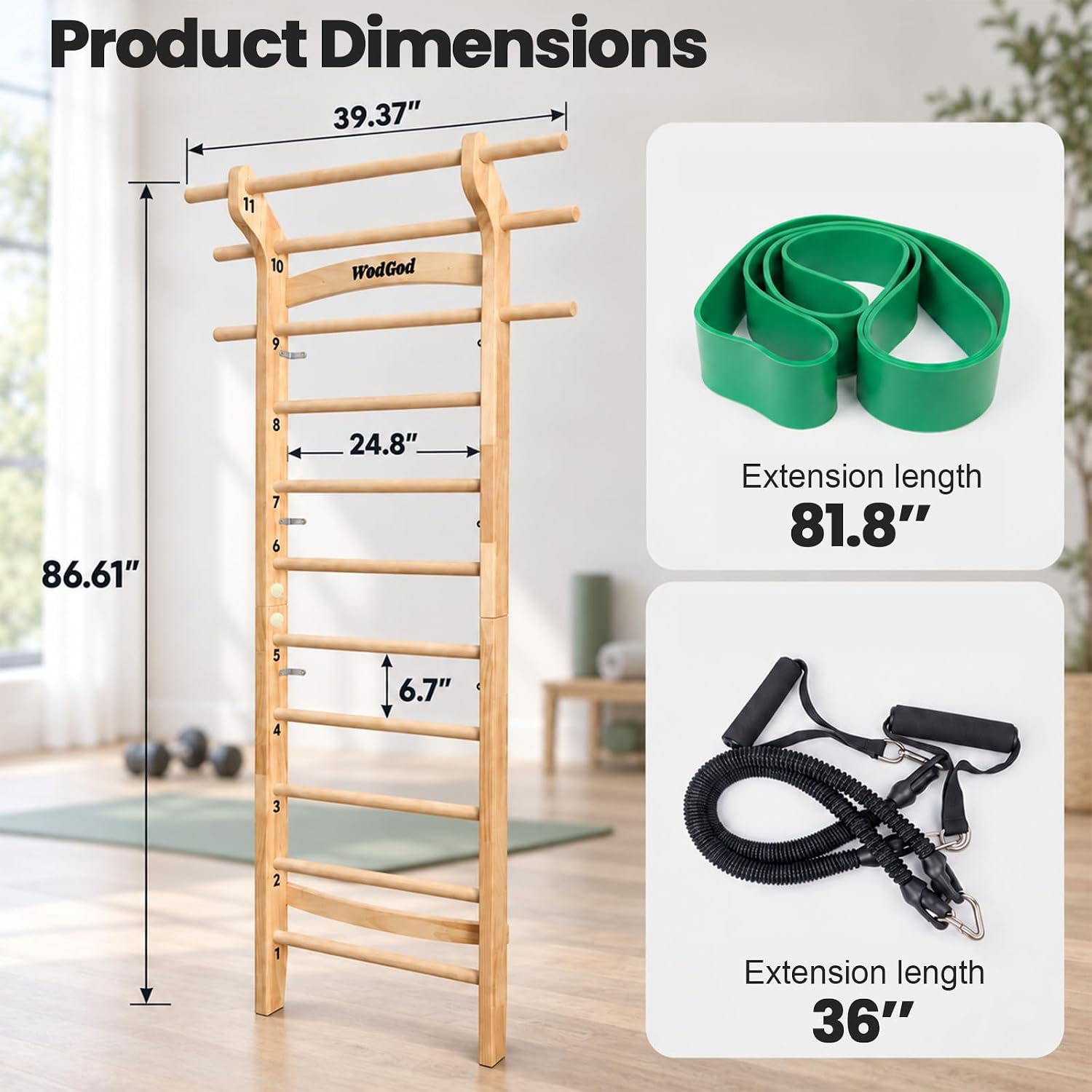 Wood Swedish Ladder Stall Bar  - đánh giá và giá Pull Up Bar